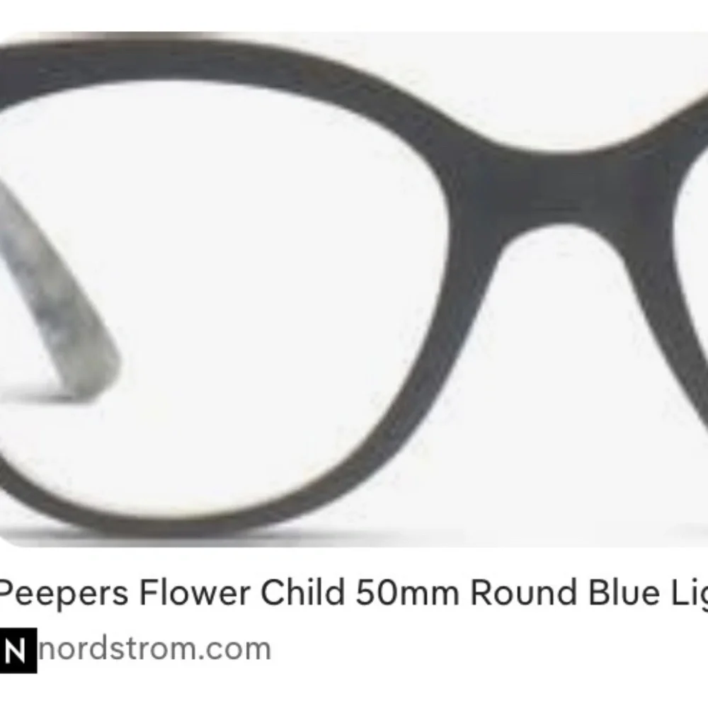NEW‎ NORDSTROM BLACK FLOWER CHILD PEEPERS BLUE LIGHT READING GLASSES +1.50